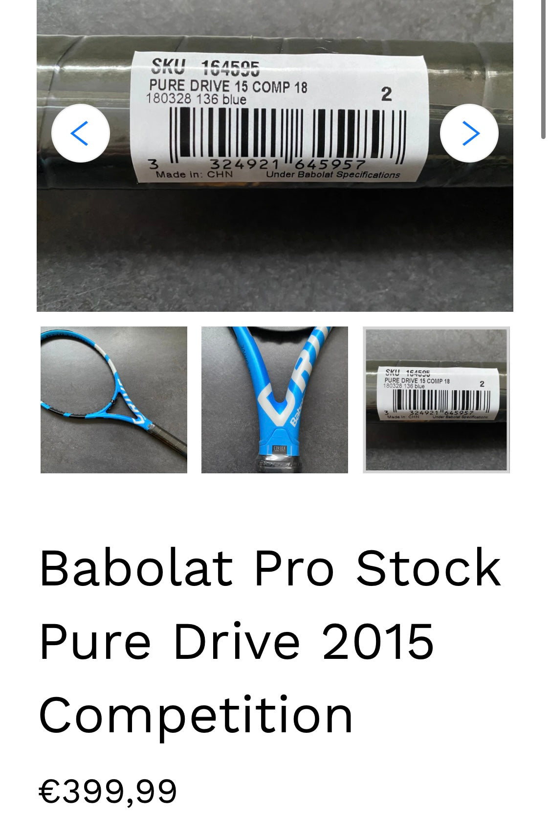 Pro Stock Babolat Pure Drive 2015 Competition 2018